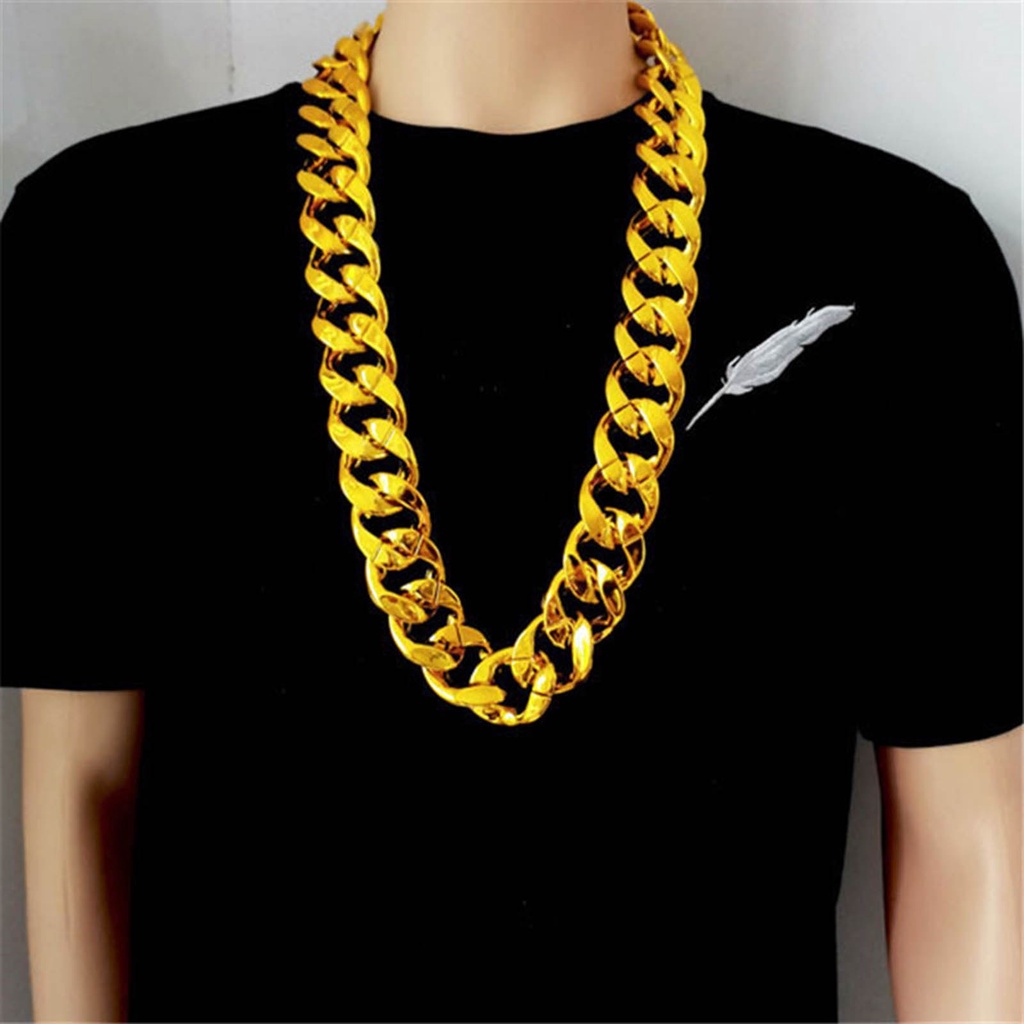 Chunky gold necklace mens clearance