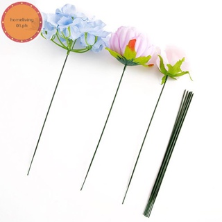 100Pcs/Pack 17/25/30cm Artificial Flower Stems Rose Leaves Base Iron Wire  Stem DIY Soap