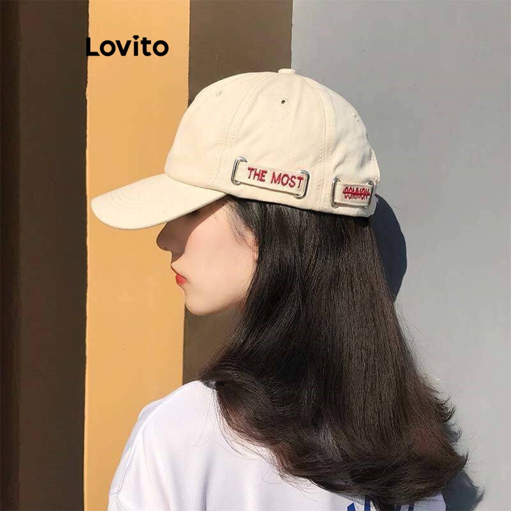 Lovito Women Casual Letter Basic Hats LFA03026 (Apricot) | Shopee ...