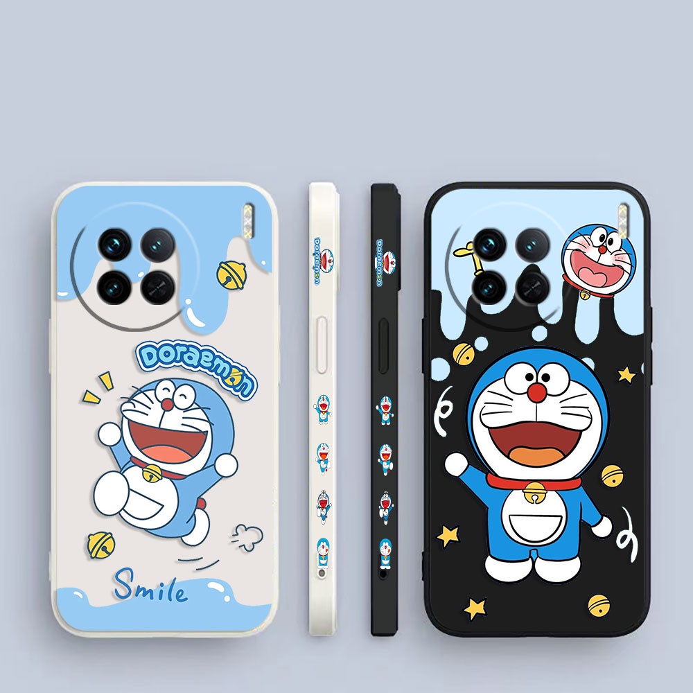 Cartoon Doraemon Blue Cat Side Printed Liquid Silicon Phone Case For ...