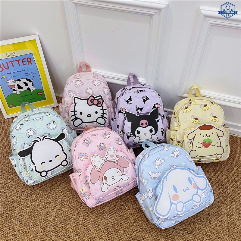 Sac à Dos Kuromi Hello Kitty Pour Fille - VE - Pochettes Incluses - Sac Scolaire