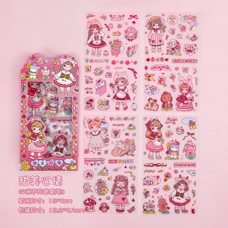 Cute honey Girls Stickers Diary Scrapbook Decoration Stationery Office ...