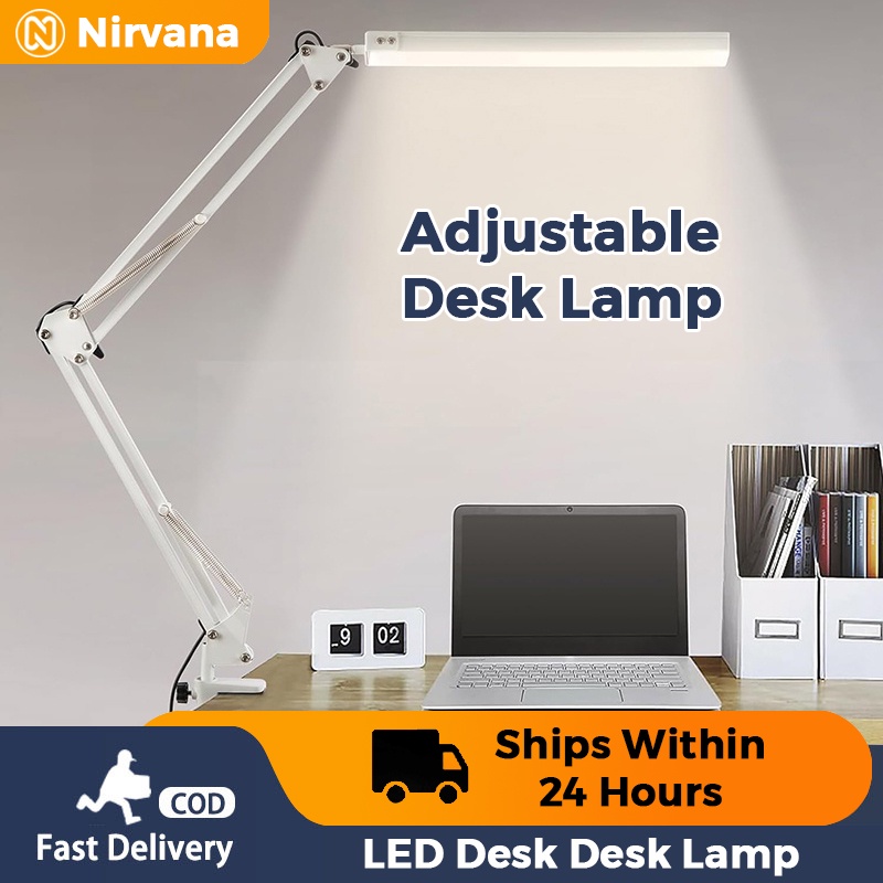 Nirvana LED Folding Metal Desk Lamp Clip On Light Clamp Long Arm ...