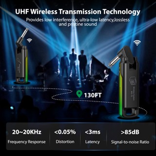 LEKATO WS-70 UHF Wireless Guitar System Transmitter Receiver ...