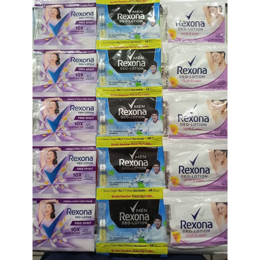 24 SACHETS REXONA DEO-LOTION SIZE 9GRAM / REXONA DEODORANT SACHET ...