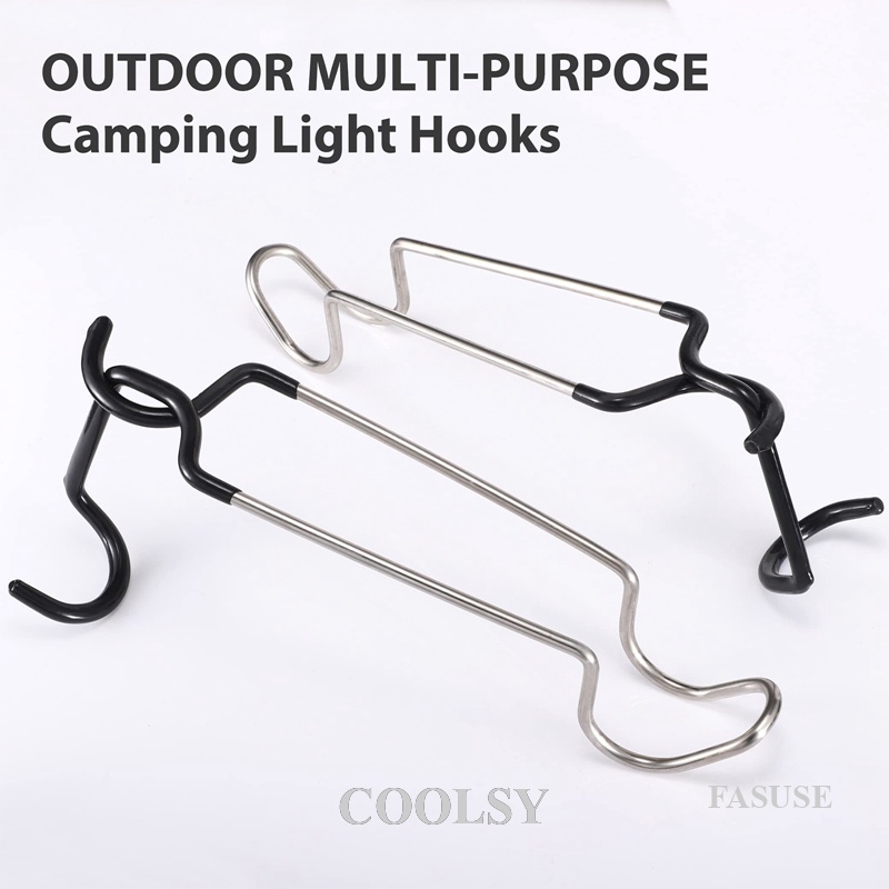 COOLSY Outdoor Camping Lantern Hook Hangers Water Bottle Holder, Stainless Steel Lamp Hanger