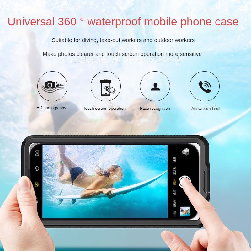 Upgraded Waterproof Phone Holder Box With 360° Rotation, Touch