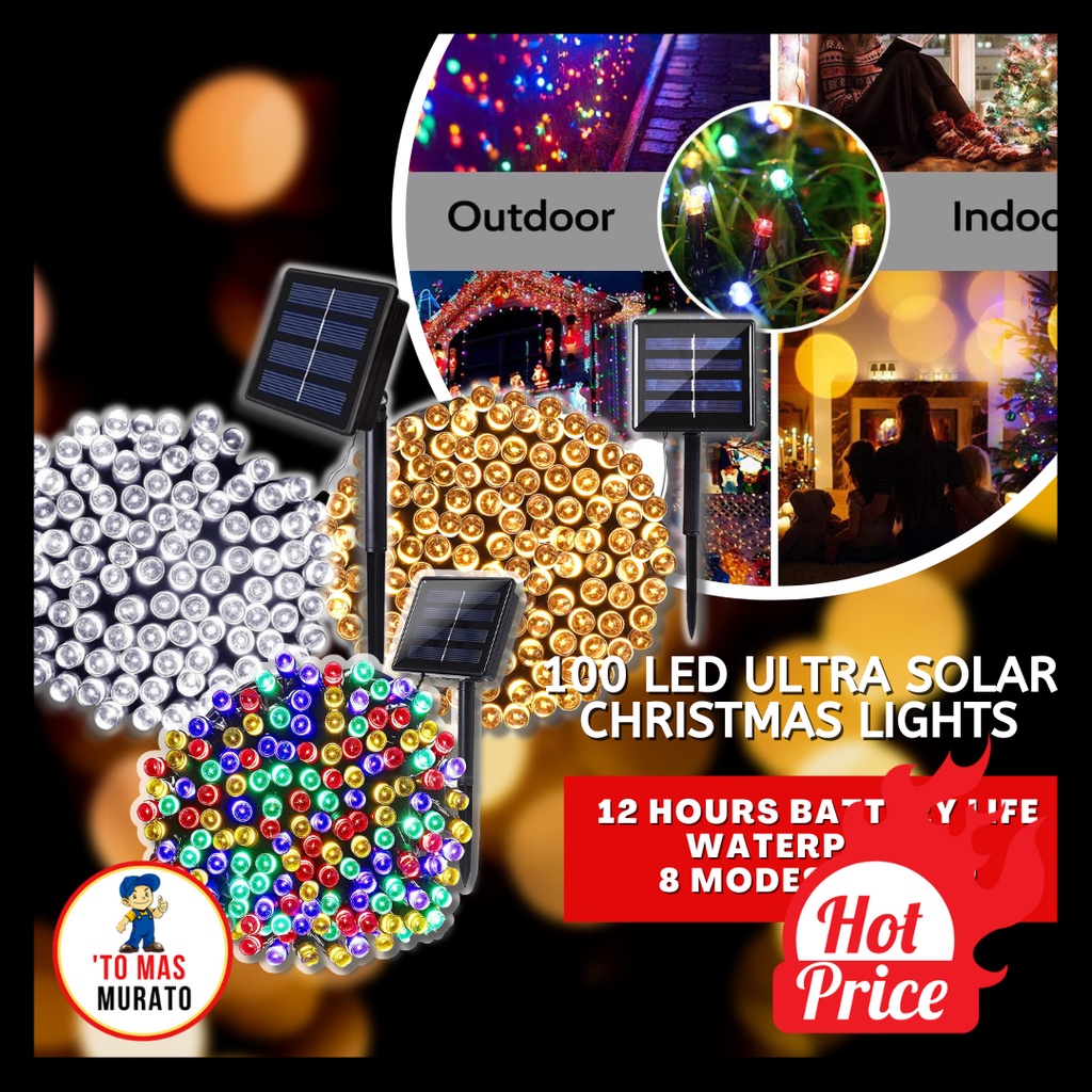TMM Solar Christmas Lights Outdoor Waterproof Solar Powered THICK LINE