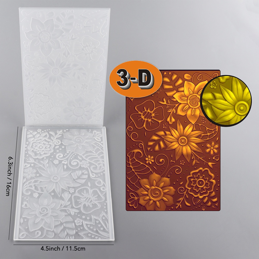 3D Embossing Folder Flower Leaves Pattern Scrapbooking Supplies Craft ...