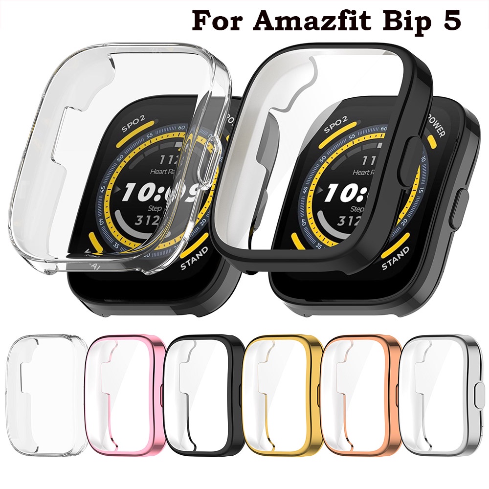 kwmobile Set 2x Custodia Smartwatch Compatibile con Huami Amazfit A1608 / Bip U/Bip U pro Cover - Case Trasparente Protezione Orologio Fitness - trasparente/rosa antico