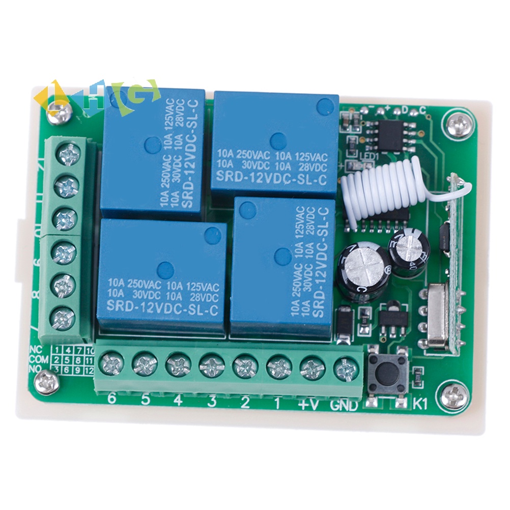 RF 433Mhz Remote Control Wireless Switch DC 12V 24V 10A 2CH Relay