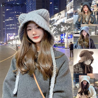 Autumn Winter Women Hat Scarf Sets Solid Color Wool Knitted Hat