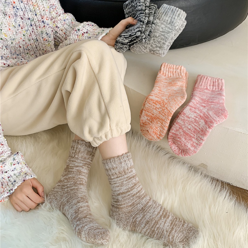 1 Pair Floor Socks Striped Fuzzy Stretchy Soft Mid-calf Cold Resistant  Comfortable Winter Thermal Women Indoor Home Slipper Sleeping Socks for  Daily Wear,Grey 