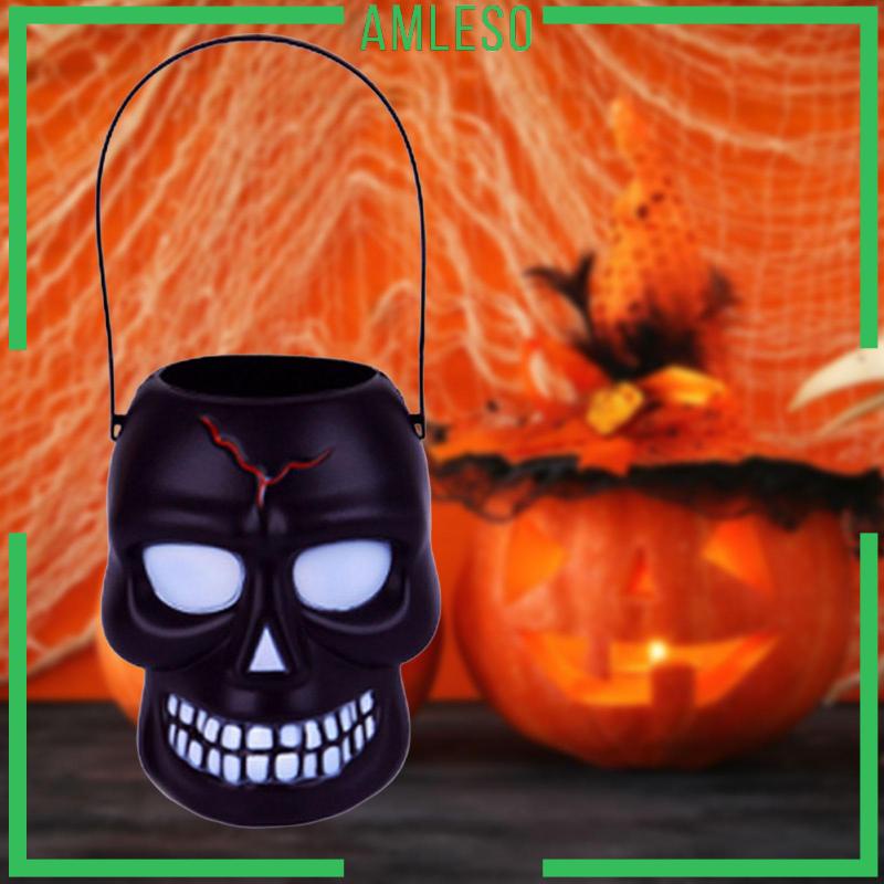 [Amleso] Halloween Candy Bucket Candy Holder Trick or Treat Basket