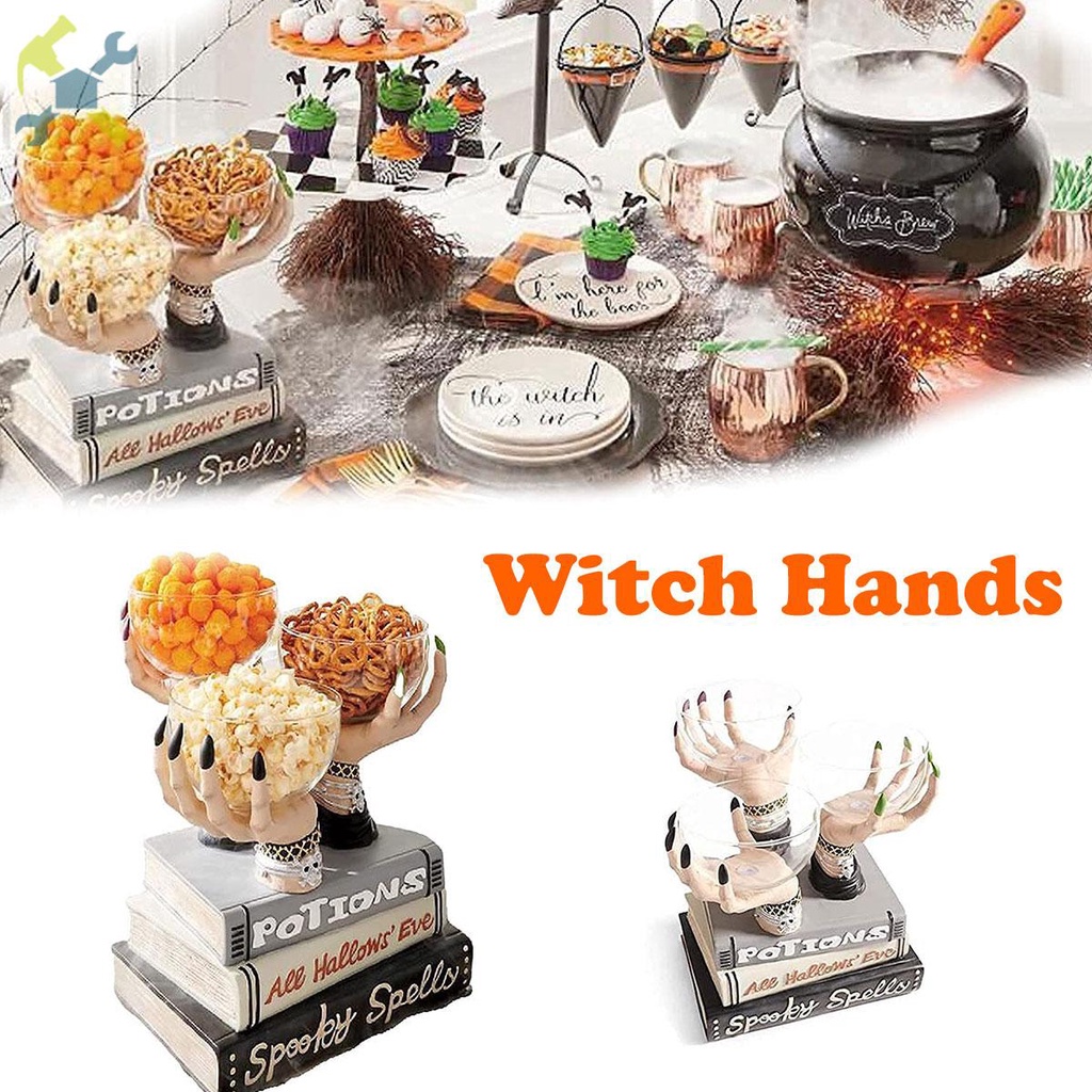 Witch Hands Snack Bowl Stand Witch Hand Candy Holder Bowl Halloween