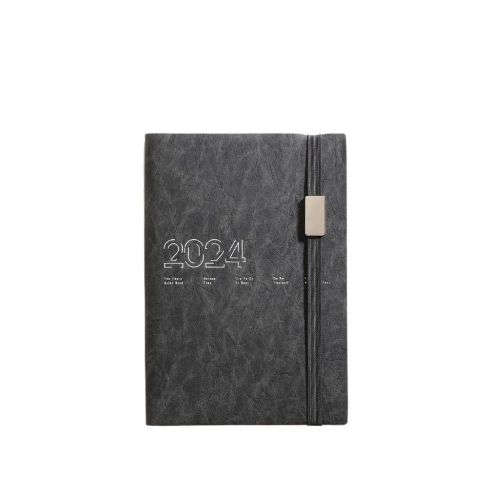 DAPHNE 2024 Agenda Book, PU Leather Stationery Calendar Book, A5 Daily