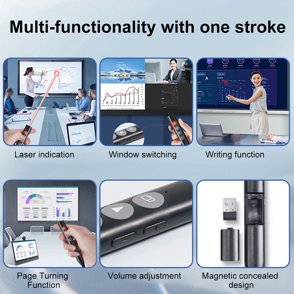 Guugei 2.4Ghz Wireless Presenter Laser Pointer For Computer Laptop PPT ...