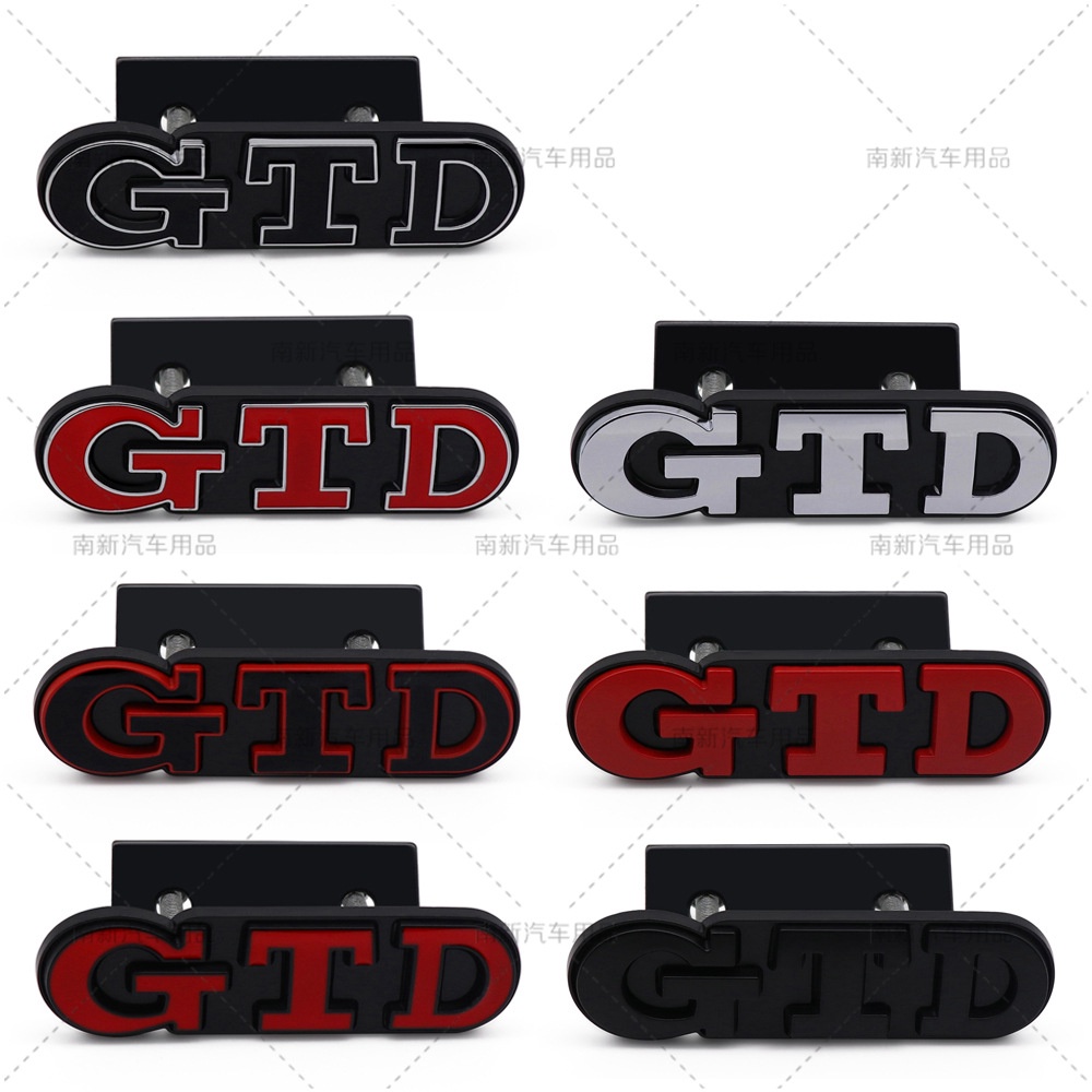 GEOLXD 3D Metall GTD Grill Emblem - Schwarz Auto Abzeichen 9x2,6cm