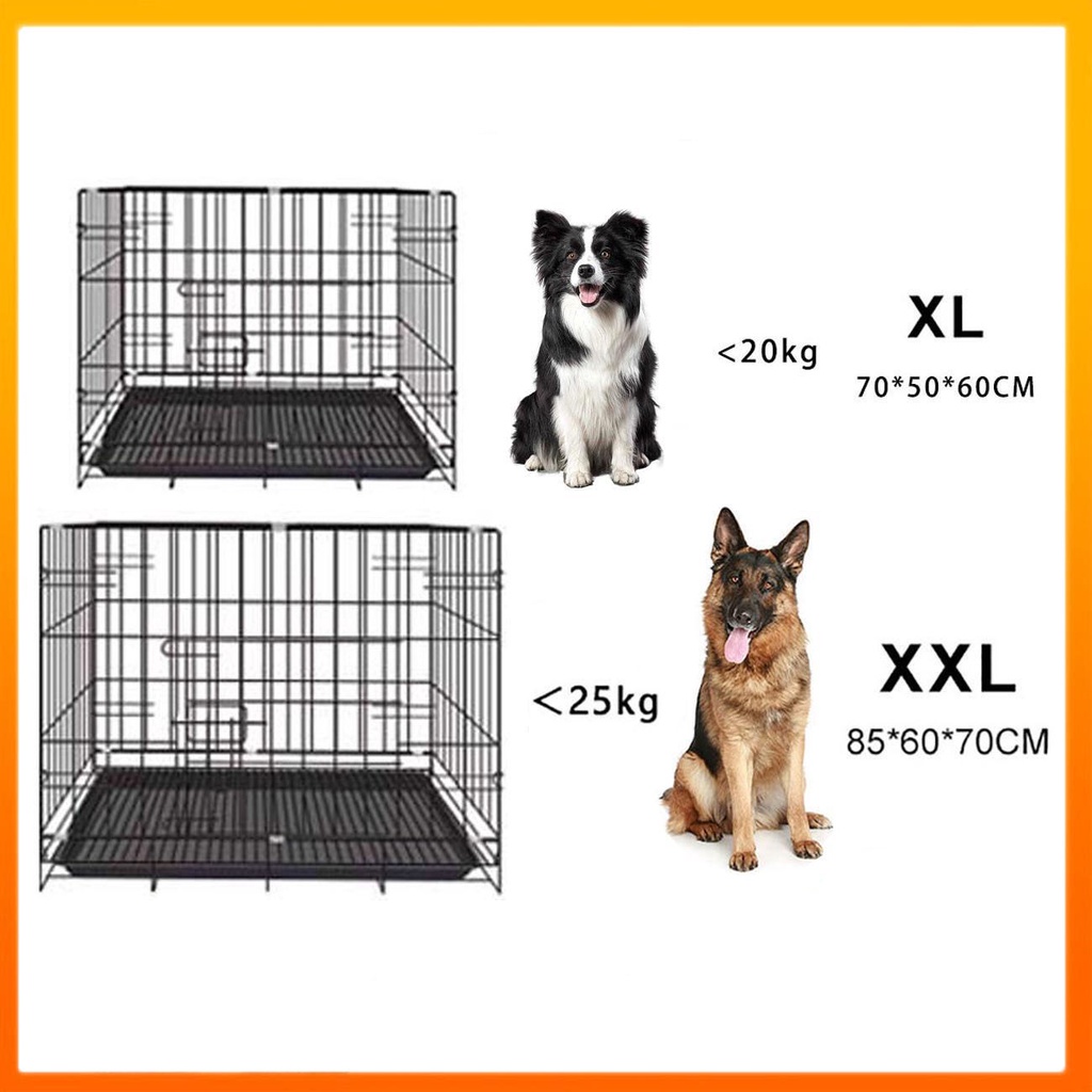 Dog Heavy Cage with Poop Tray Heavy Duty Pet Collapsible Cage Foldable