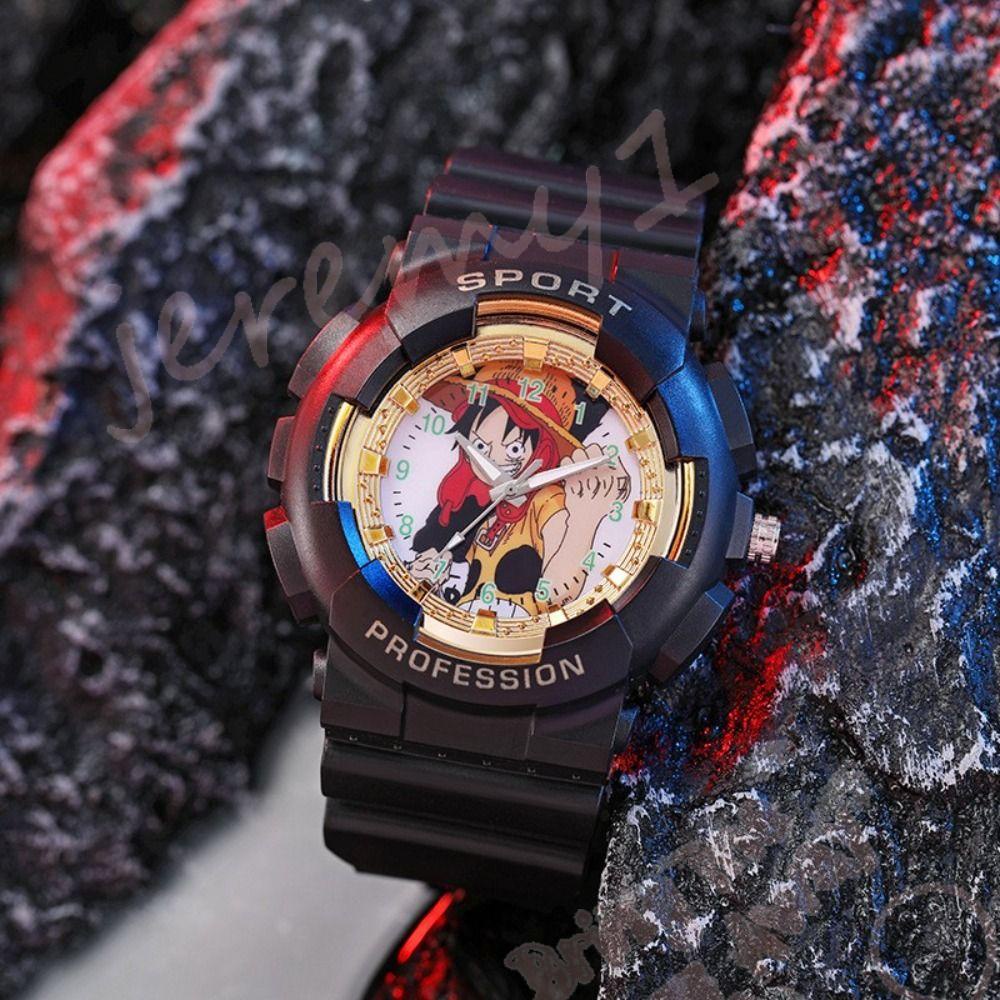 JEREMY1 Anime Watch Cartoon Boys Electronic Clocks Children Watch Gifts for Kids Waterproof One Piece Luffy Watch Shopee Philippines