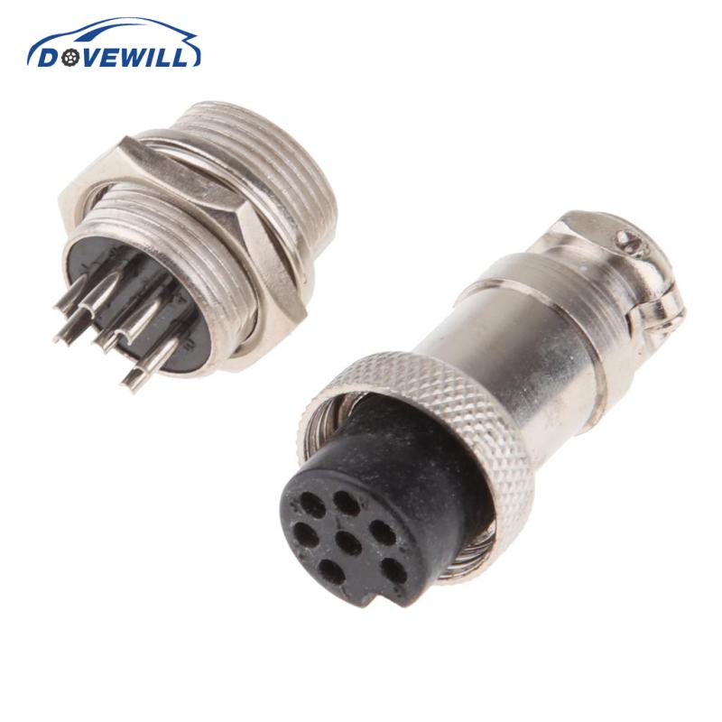 Dovewill 1set Gx16 7pin Male And Female Circular Aviation Socket Plug Wire Panel Connector 0752