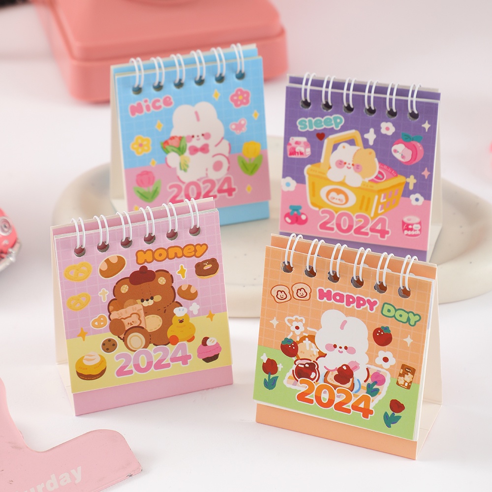 Imoda 1pc 2024 Calendar Portable Cute Cartoon Mini Calendar New Year ...