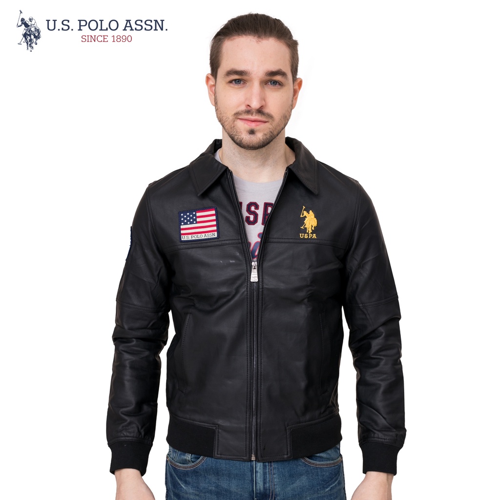 Us polo outlet association leather jacket