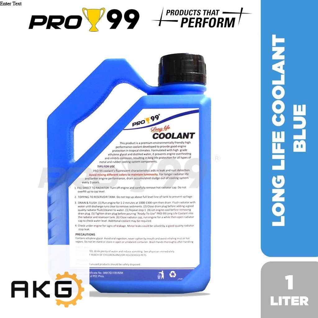PRO99 Ready to use Long life Coolant Blue 1 Liter | Shopee Philippines