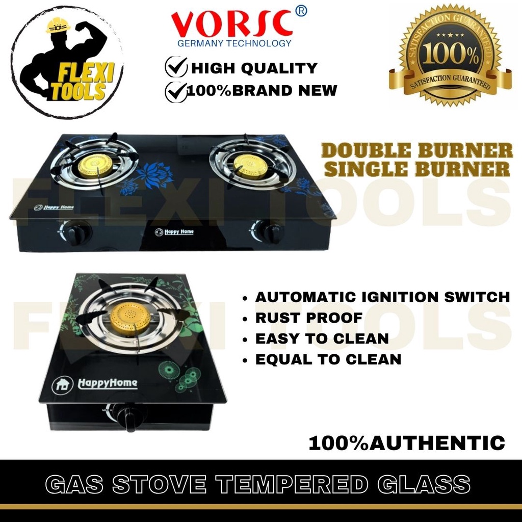 GAS STOVE TEMPERED GLASS DOUBLE BURNER / SINGLE BURNER Shopee Philippines