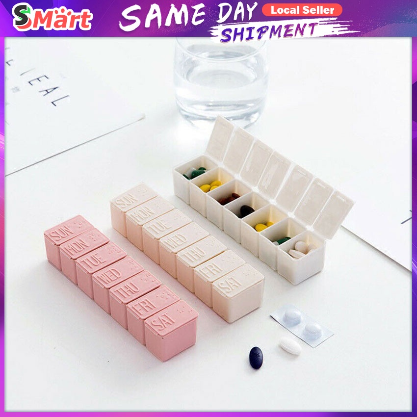 7 Days Weekly Pill Case Medicine Tablet Dispenser Organizer Pill Box ...