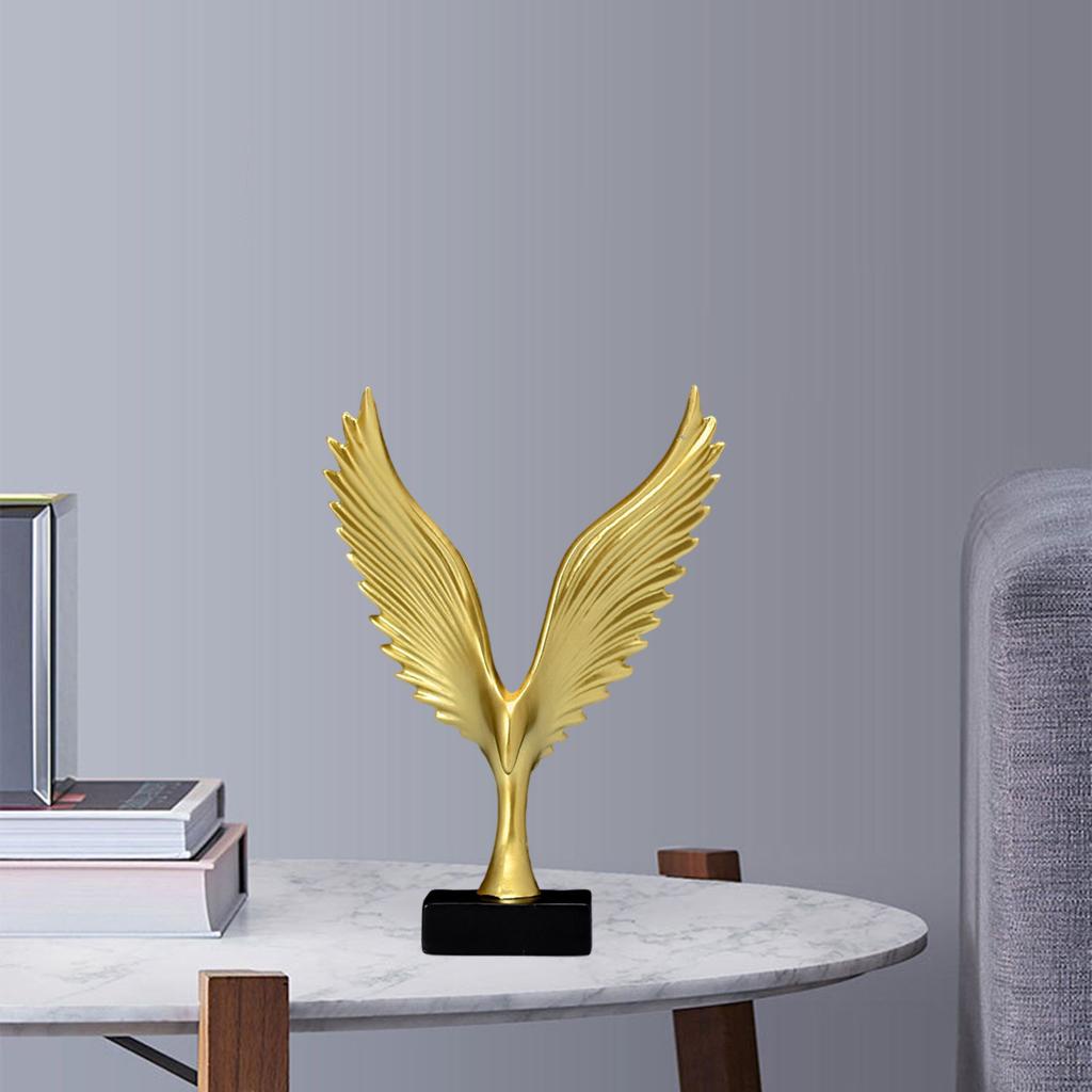 Eagle/Angel Wings Statue Resin Sculpture Figurine for Home Gold Bird