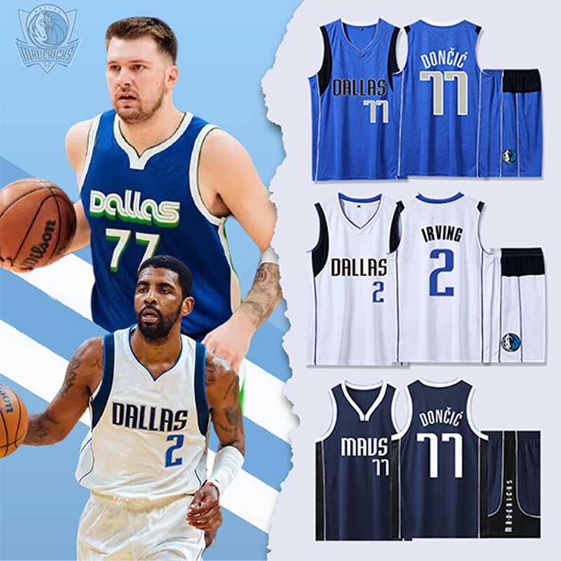 New Original NBA Dallas Mavericks #77 Luka Doncic Jerseys #2 Kyrie ...