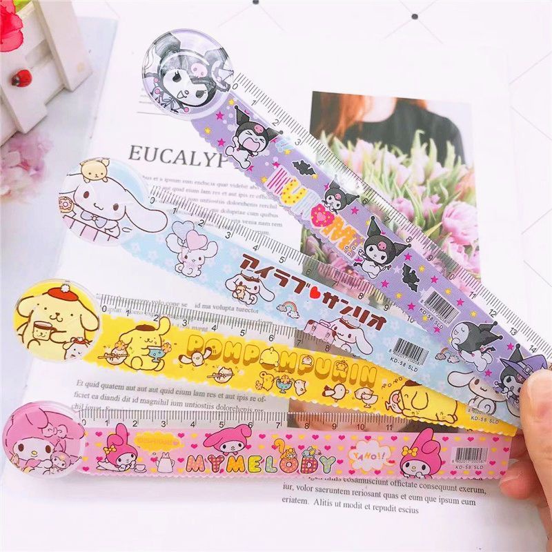 Cartoon Sanrio Kuromi Ruler, Student 15cm Transparent Straight Ruler ...