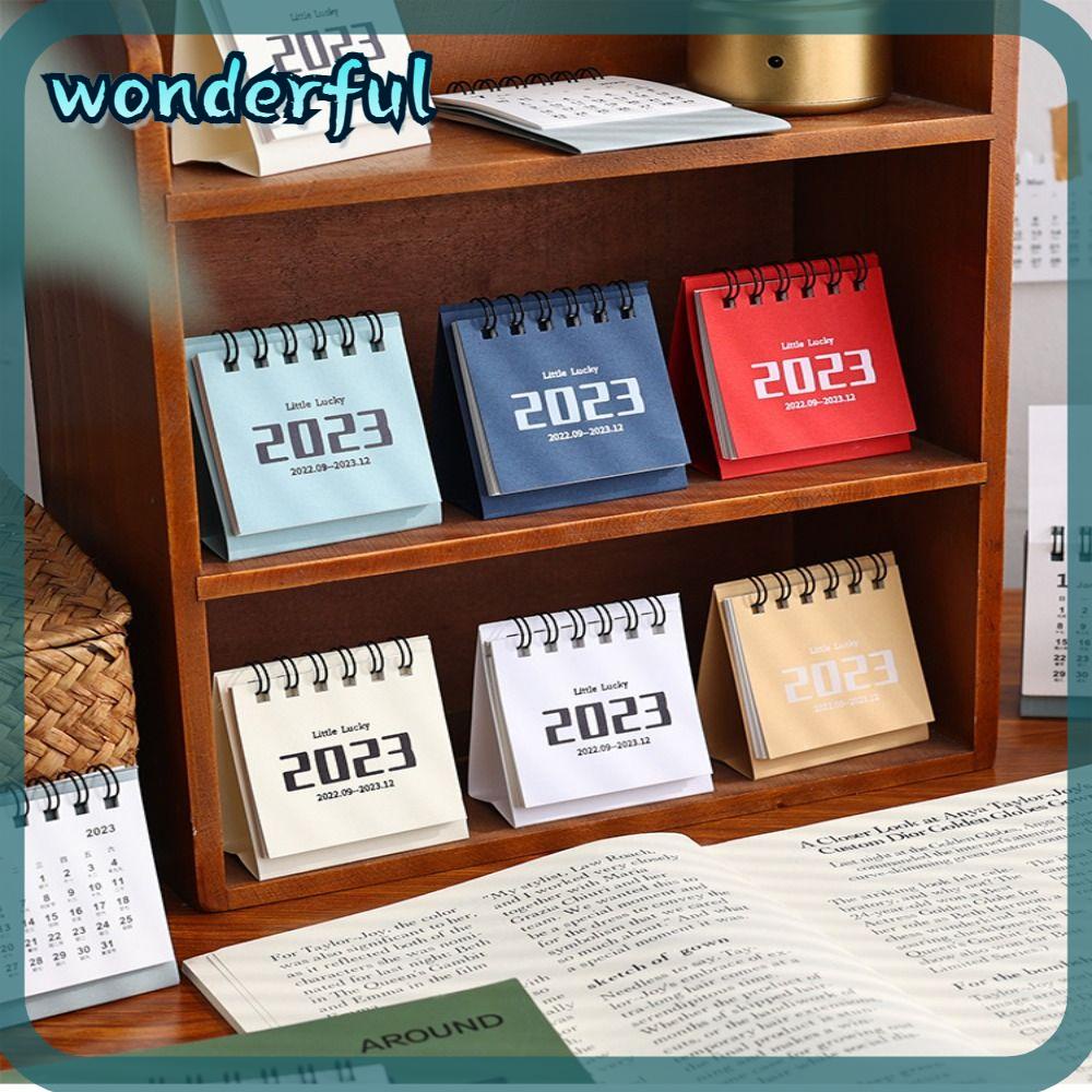 WONDER 2024 Mini Desktop Paper Calendar, Office Desk Decor Event