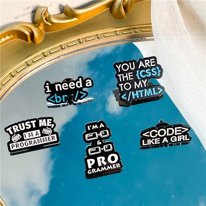 Creative Programmer Code Enamel Brooch Software Programming It Computer ...