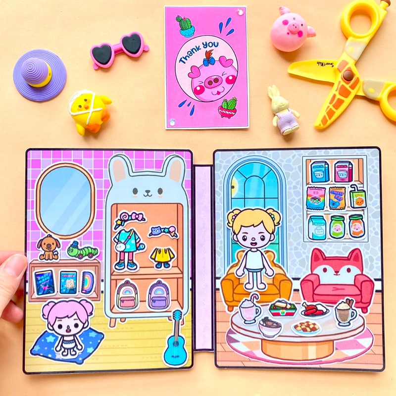 Toca Life World Quiet Book Toca Boca Doll Sister's Little House paper ...