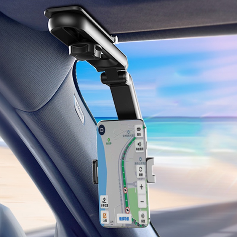 1080° Rotatable Car Sun Visor Phone Holder for 47 Inch Cell Phone Car