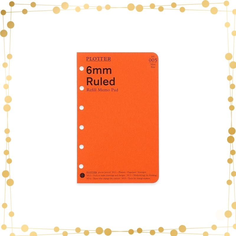 Mini 6-hole size PLOTTER/plotter 6mm ruled line memo pad system ...