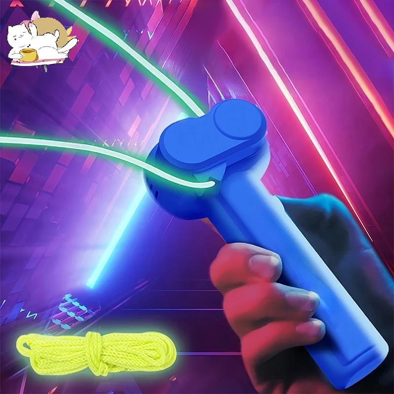 Glow in The Dark Rope Launcher Propeller.Hand held Novelty Fun Lasso ...