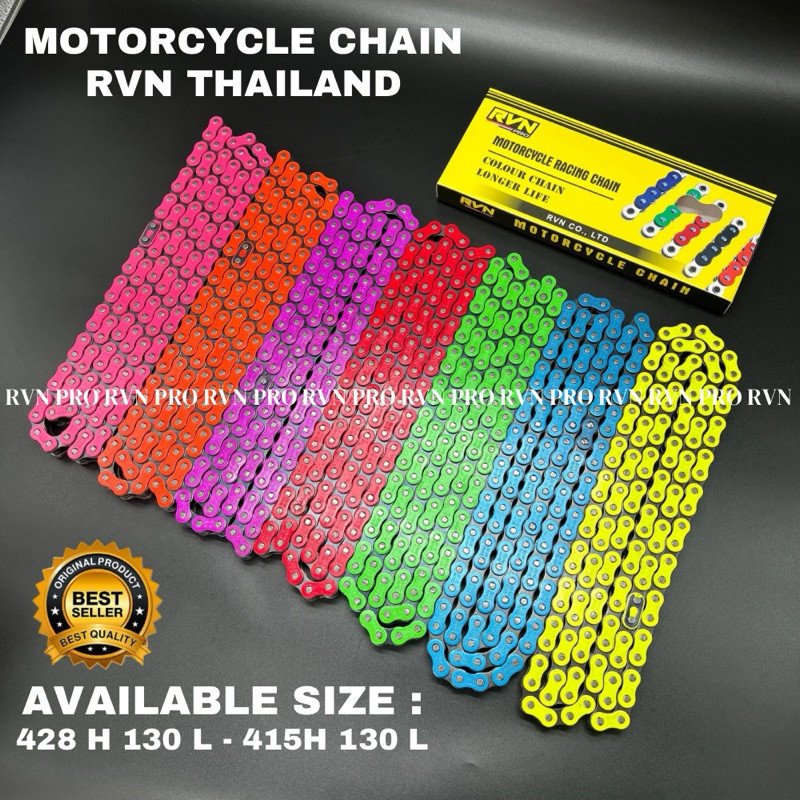 RVN RACING CHAIN GOLD COLOR 428H 130L 415 H 130L RVN RACING THAILAND ...
