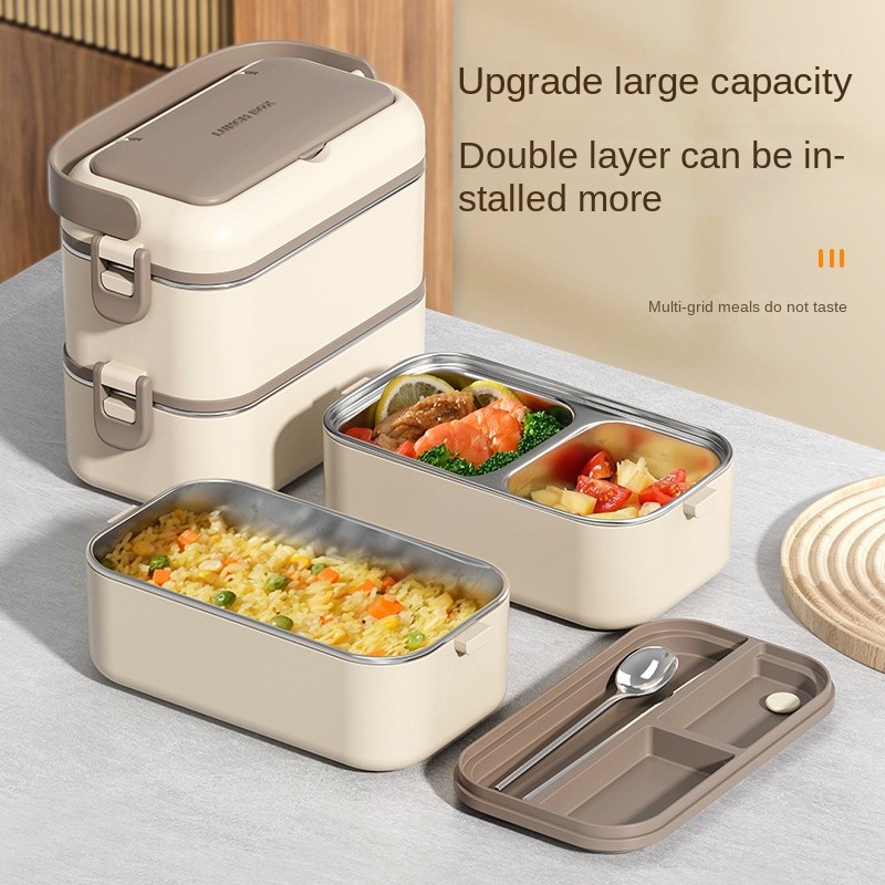 304 Stainless Steel Double Layer Lunch Box Can Enter the Microwave Oven ...