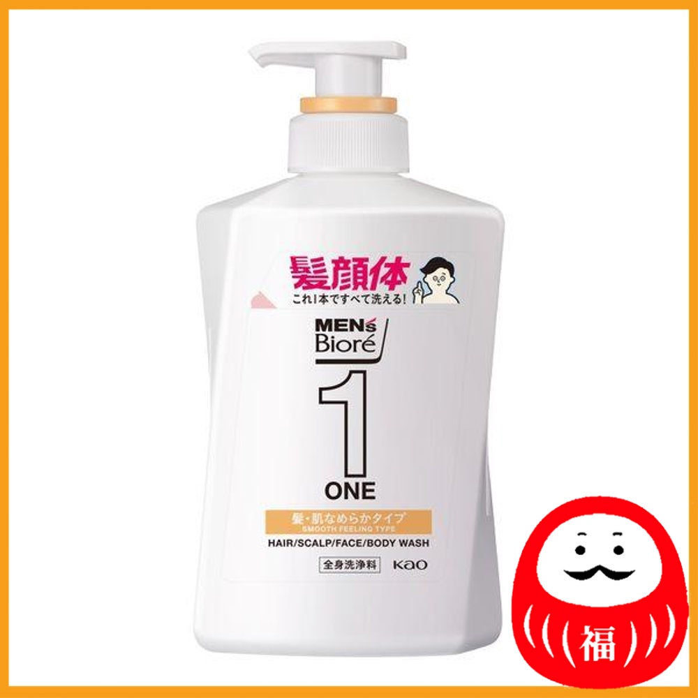 Kao Men's Biore ONE Hair-Face-Body All-in-One Full Body Wash, Hair Skin ...