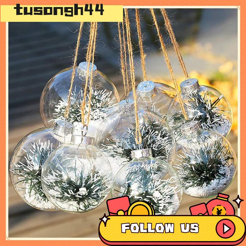15 PCS Round Clear Christmas Balls Fillable DIY Christmas Tree Balls