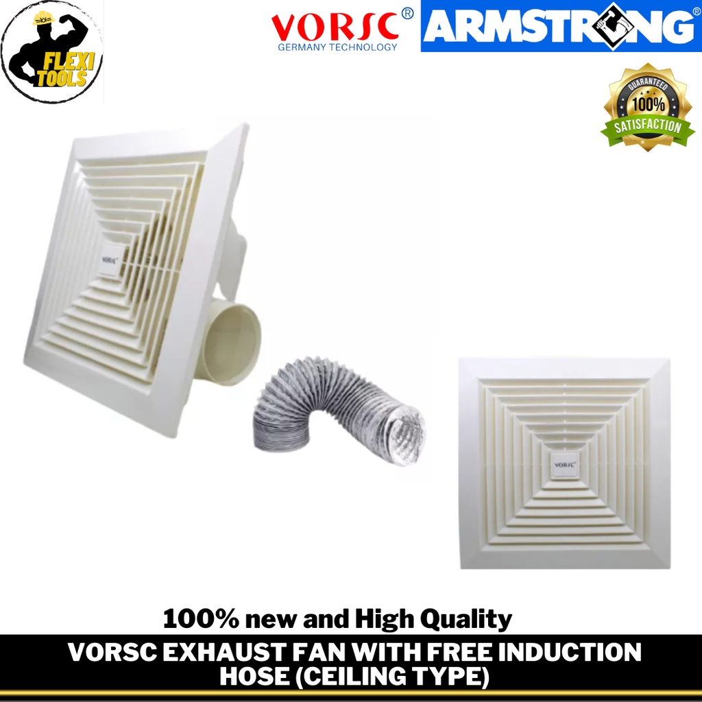 VORSC EXHAUST FAN WITH FREE INDUCTION HOSE (CEILING TYPE) | Shopee ...