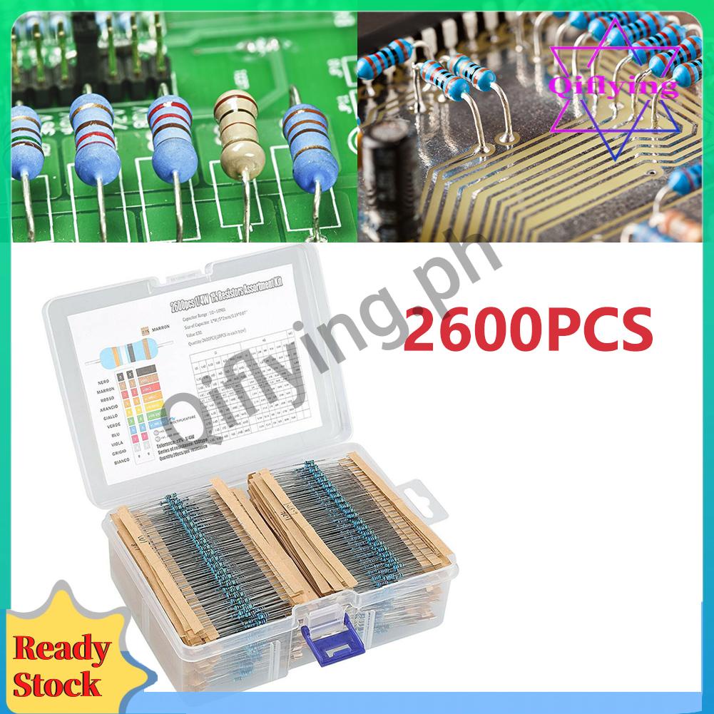 2600pcs Resistor Assortment Set Metal Film 0.25W Resistance Assortment