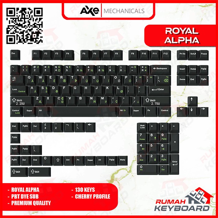 Keycap - KEYCAPS - CHERRY - ROYAL ALPHA - PBT - DYE SUB | Shopee ...
