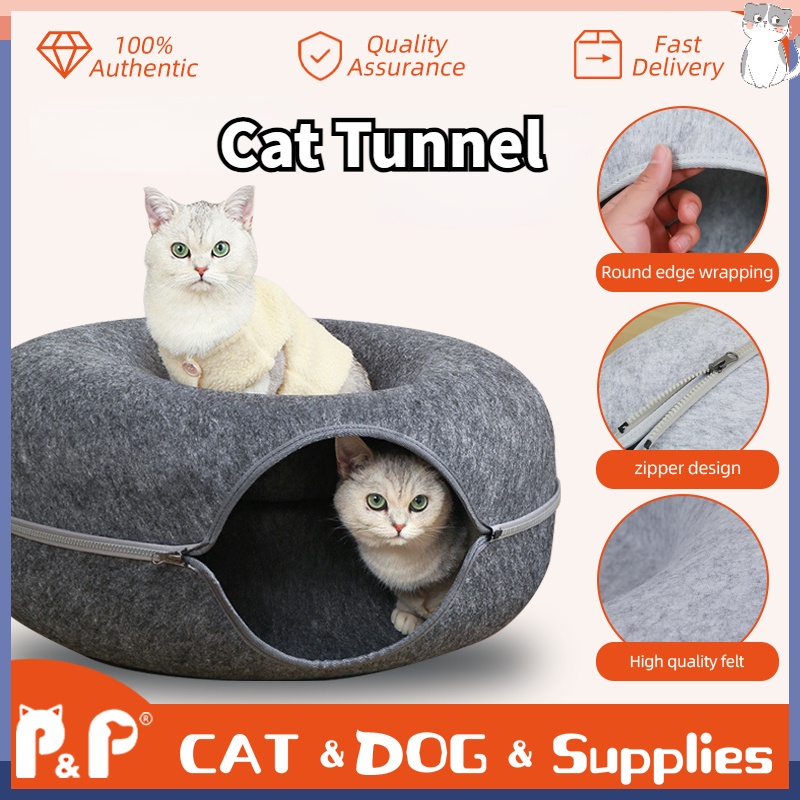 Cat Tunnel Bed Play Cats Toy Cat Nest Pet Donuts House Basket Nest Cat