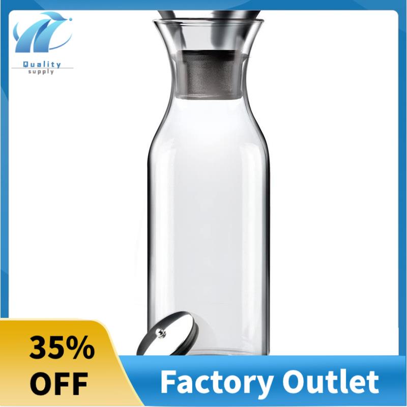 Superb 35 Oz Glass Carafe with Stainless Steel Silicone FlipTop Flow — free download