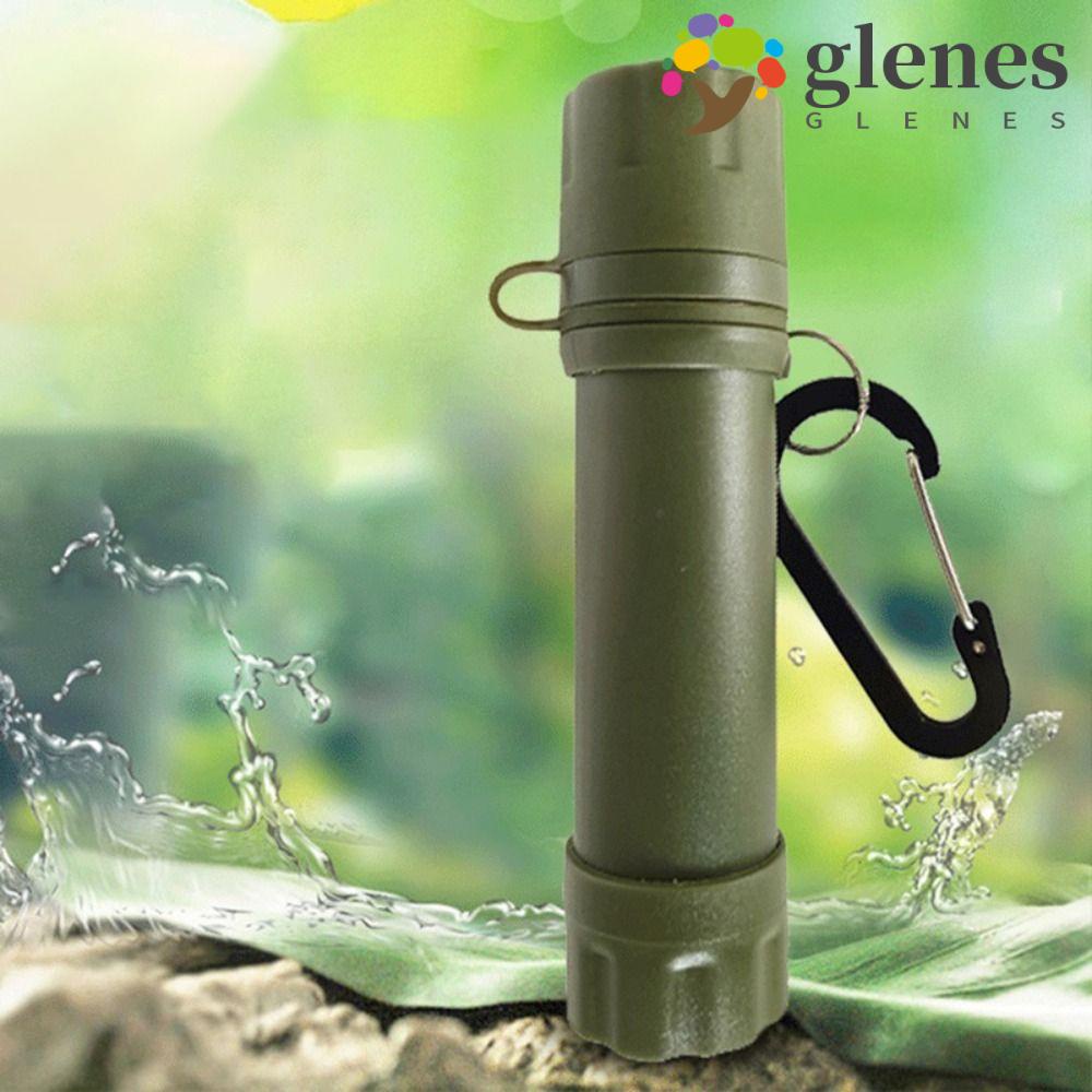 GLENES Outdoor Water Purifier, Straw Mini Water Filter, Camping
