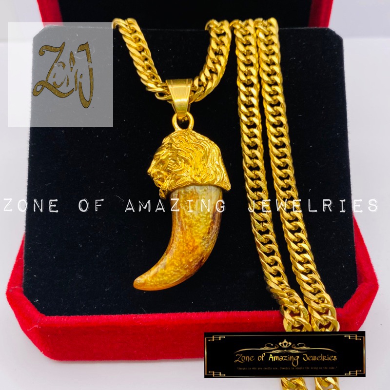 zoajmens.ph Nepal Horn Lion Head Necklace with MCut Japan Chain ...
